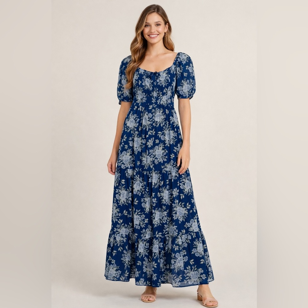 Altar'd State Blue Floral Maxi Dress
